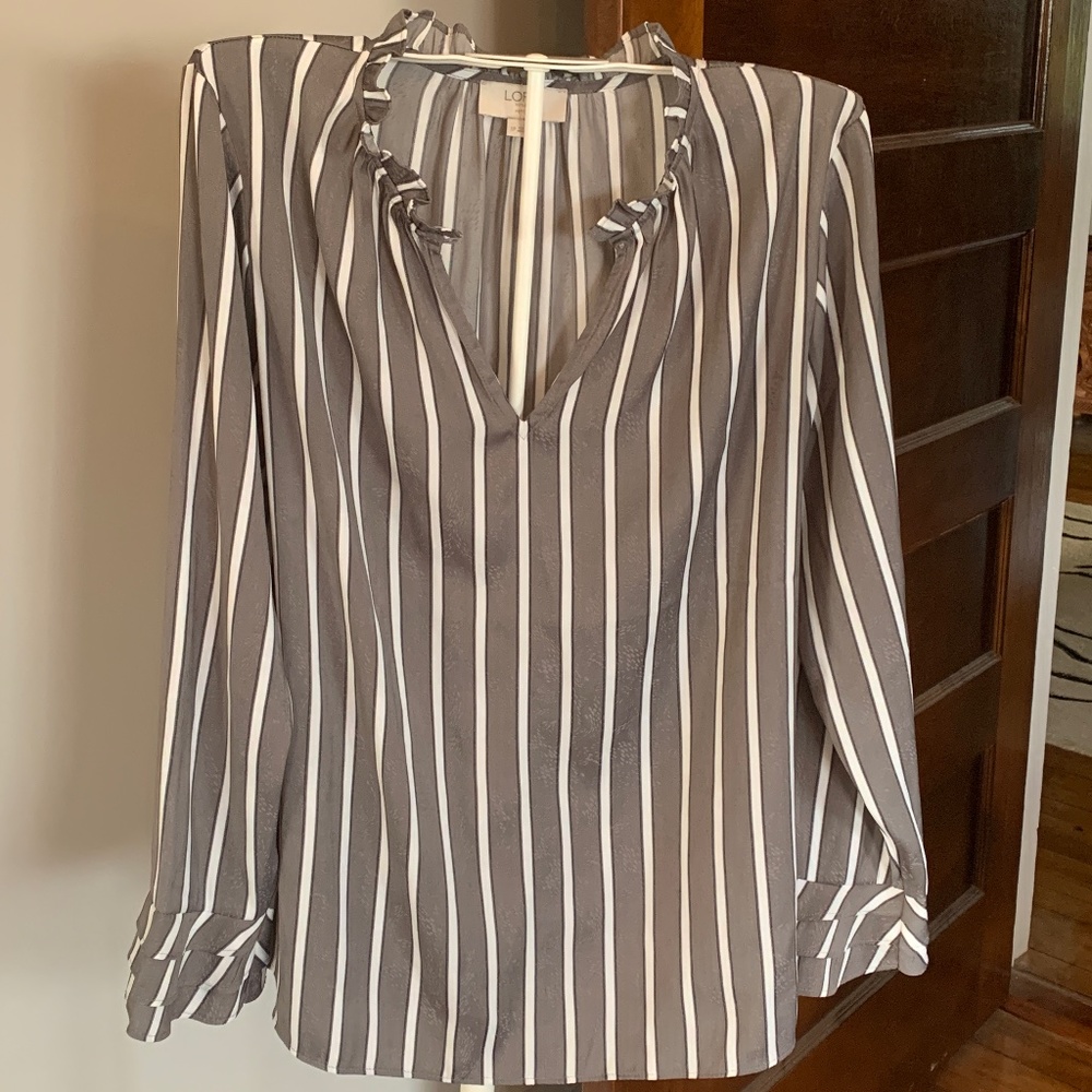 AnnTaylor Loft ruffle neck blouse. Worn twice